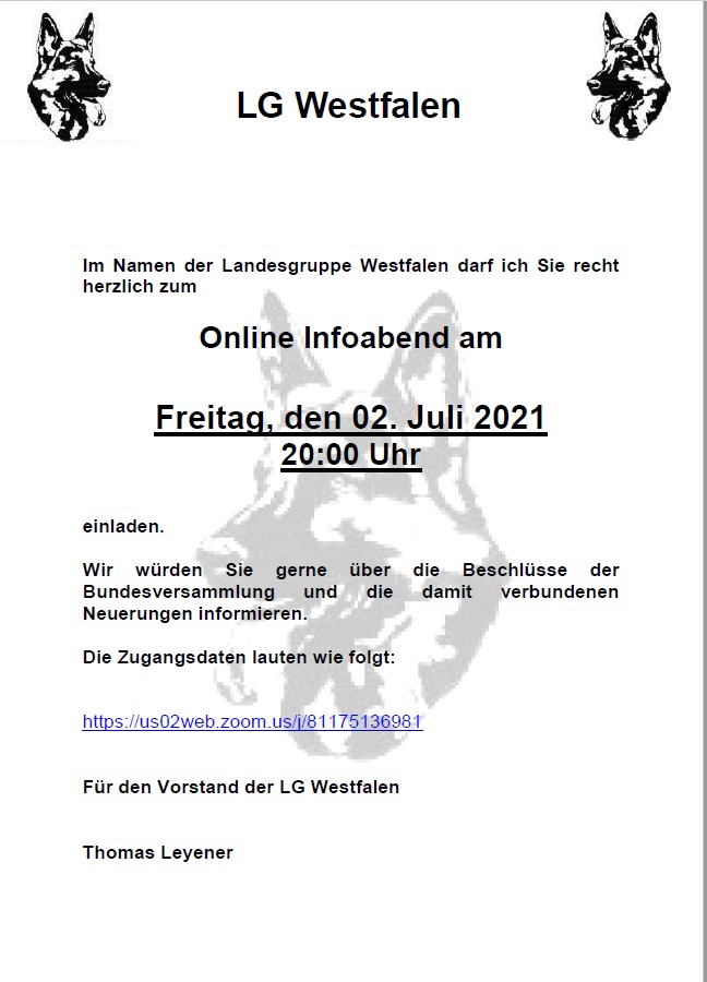 Online Infoabend Juni