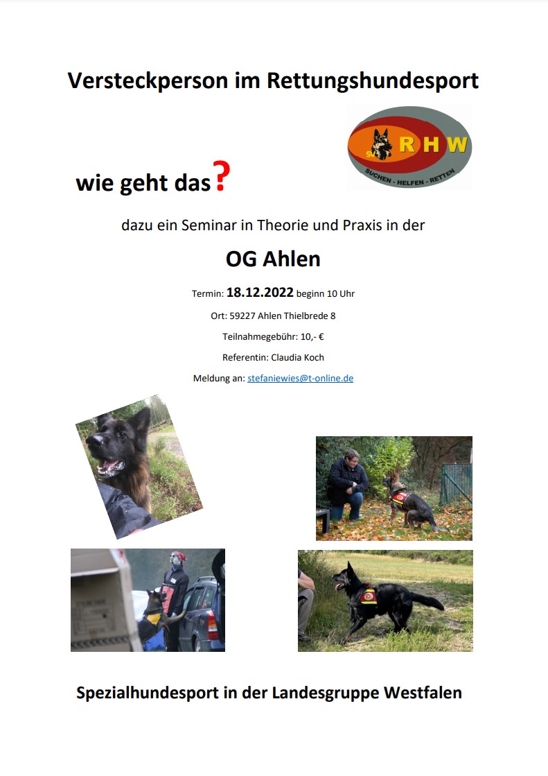 Plakat Versteck Personen Seminar