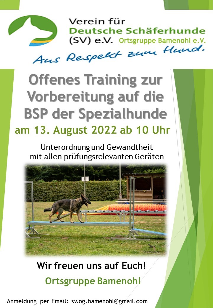Training BSP Spezialhunde